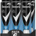 REXONA - Desodorante Cobalt Dry anti transpirante 48 h 0% alcohol seca rápido spray 200 ml - Pack de 6