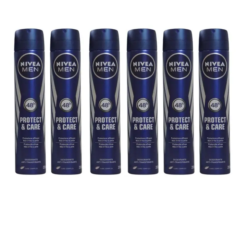 RO100260485 NIVEA MEN PROTECT QUICK DRY Nivea Desodorante Spray 200 ml. Men Protege y cuida - Pack Ahorro 6 x 200 ml - Imagen 1