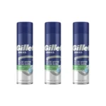 Gillette Series Gel de Afeitar Hombre para Pieles Sensibles, Efecto Calmante con Aloe Vera, 200 ml - Pack de 3 x 200 ml