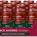 La Toja - Jabón de Afeitado en barra,12uds de 50gr (600ml), Afeitado suave y duradero ,Para todo tipo de piel