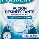 Polident Acción Desinfectante Con Oxígeno Activo, Tabletas Limpiadoras Para Prótesis Dentales, Limpieza Ultrarrápida , 30 Unidades