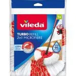 Vileda Recambio Turbo,Compatible con todos los sistemas Turbo de Vileda, rendimiento extra Apto para todo tipo de suelos duros,Elimina el 99% de las bacterias solo con agua,1 Unidad Paquete de 1