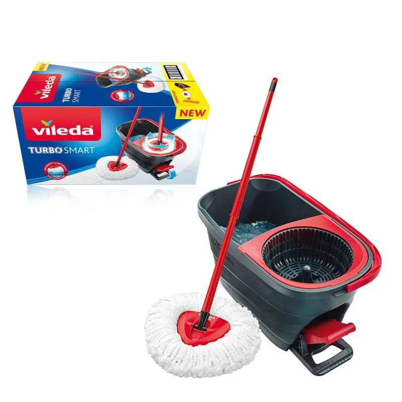VILEDA - Turbo Smart set de limpieza con fregona completa + cubo con escurridor