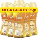 Lenor Classics Orquidea Dorada, Perlas Lavadora Perfumadas 93 Lavados (6 x 210 g), Perlas Suavizante Para Ropa , Potenciador de Frescor para el Lavado