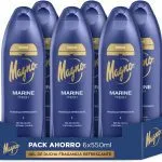 MAGNO Marine Fresh | Gel de ducha 【PACK Ahorro 6X550 ML】Total 3300 ML – Regenera y revitaliza la piel – Proporciona frescor