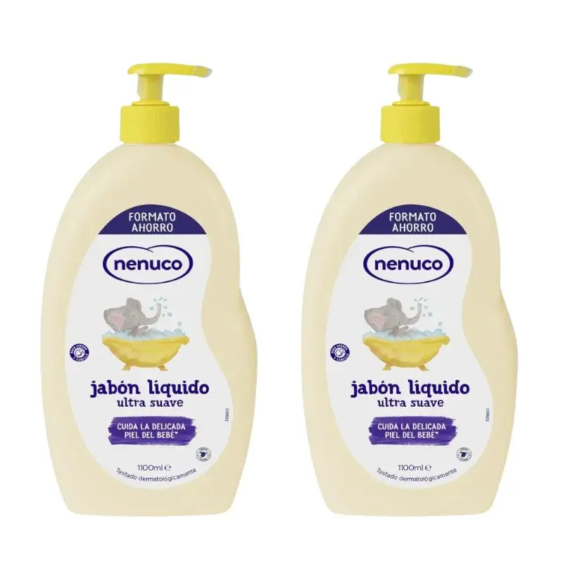 RO10252492 Nenuco Jabón Líquido Ultra Suave 1100ml NENUCO Jabón Líquido Ultra Suave Jabón infantil para cuerpo y cabello 1100 ML - Pack de 2 x 1100 ml - Imagen 1