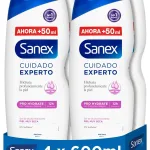 Sanex Cuidado Experto Pro Hydrate Gel de Ducha, Pack 4 Uds x 600ml, Fórmula con Prebiótico Natural, Hidrata Profundamente la Piel, 12H Hidratación, 0% Sulfatos, para Piel Muy Seca