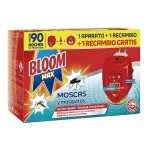 BLOOM Max Insecticida Eléctrico Líquido, contra mosquitos común y tigre y moscas, 1 aparato + 2 recambios