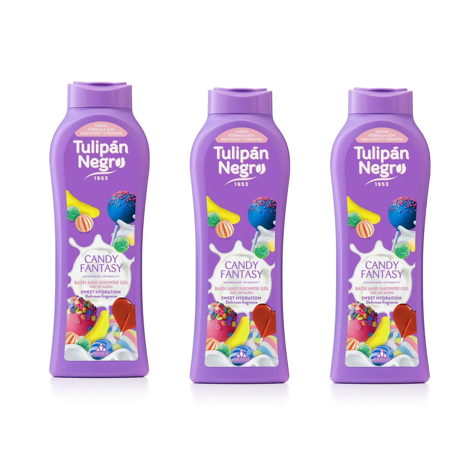CANDY GANTASY DE TULIPAN 650 ML X 3 GELES_ Gel de baño Tulipán Candy Fantasy【PACK Ahorro 3X650 ML】 - Imagen 1
