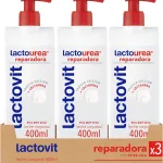 Lactovit - Leche Corporal Reparadora Lactourea【Pack 3X400 ML】con Protein Calcium, para Pieles Secas y Extra Secas