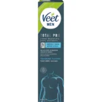 VEET MEN Total Pro crema depilatoria masculina para cuerpo y piernas tubo 200 ml para pieles sensibles