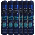 NIVEA Dry Fresh Men | 200ML Desodorante en spray 72h para hombre Pack de 6 x 200 ML