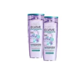 ELVIVE champú purificante Hialurónico Pure con ácido salicílico + hialurónico【Pack Ahorro 2 uds x 380 ML】para raíces grasas y puntas secas