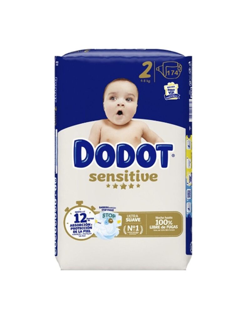 Caja de 174 uds. Talla 2 Pañales Dodot Sensitive ( 4 a 8 kg )