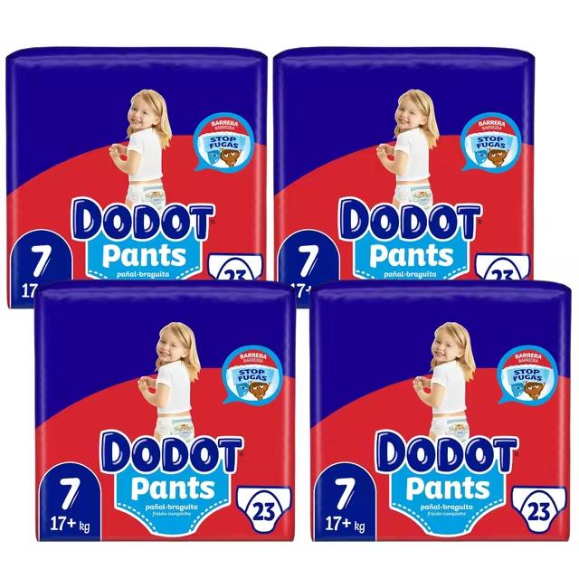 DODOT PANTS TALLA 7 92 UNIDADES Dodot Bebé Pants Pañales, Talla 7, +17 kg, 92 Pañales, Pañal-Braguita con Ajuste 360° Anti-Fugas, Pack Mensual - Imagen 1