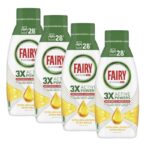 Fairy Platinum Gel - Detergente para Lavavajillas automático - Antiolor, Frescor Limon, Extra Brillante - PACK AHORRO: 4x504ml - Total 112 lavados.