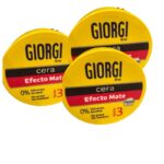 Giorgi Line Cera Capilar Efecto Mate 75ml – Pack de 3 Unidades | Fijación Extrafuerte Nivel 3 para Pelo Corto y Medio | Acabado Natural y Sin Brillos