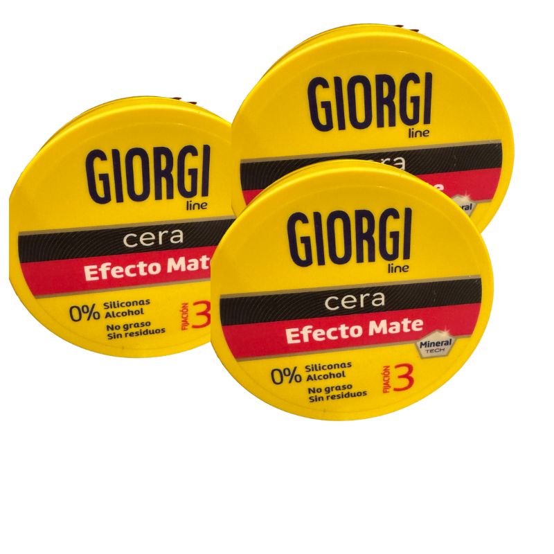GIORGI Cera Efecto Mate 75Ml Giorgi Line Cera Capilar Efecto Mate 75ml – Pack de 3 Unidades | Fijación Extrafuerte Nivel 3 para Pelo Corto y Medio | Acabado Natural y Sin Brillos - Imagen 1