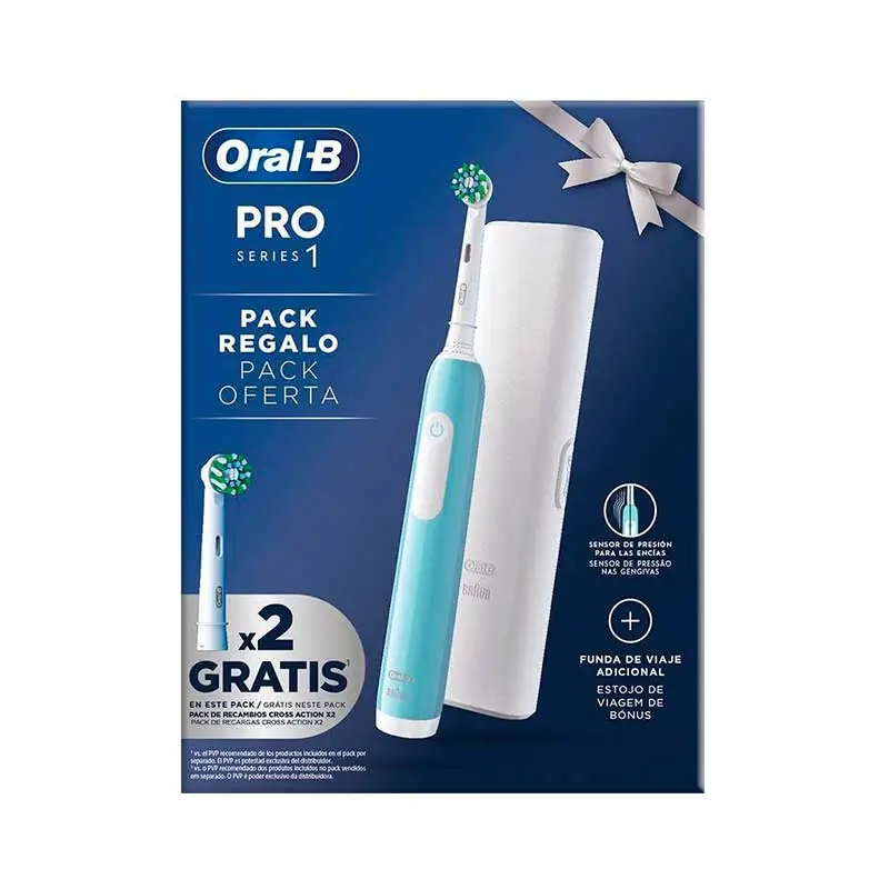 Oral-b Estuche cepillo eléctrico pro1 + 2 recambios + funda de viaje