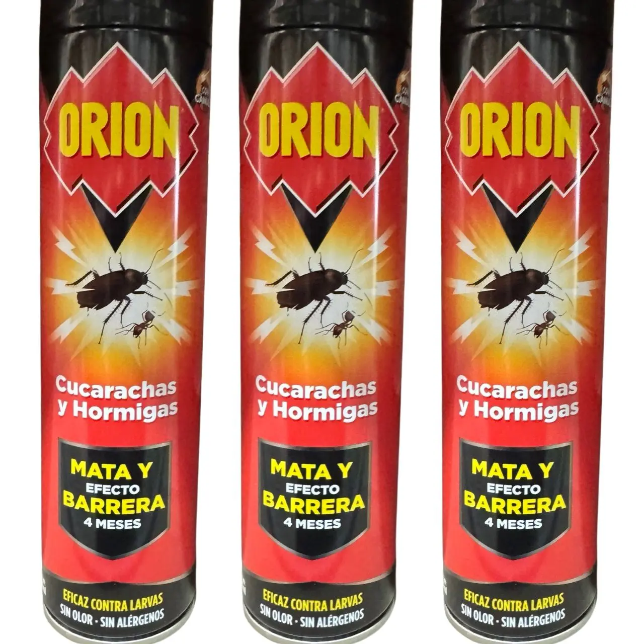 Orion – Aerosol Insecticida para Hormigas y Cucarachas, Elimina Insectos Rastreros en Segundos, Protección de 4 Meses, Efecto Instantáneo, Sin Olor, Perfume Ni Alérgenos, Spray – Pack 3 x 400 ml