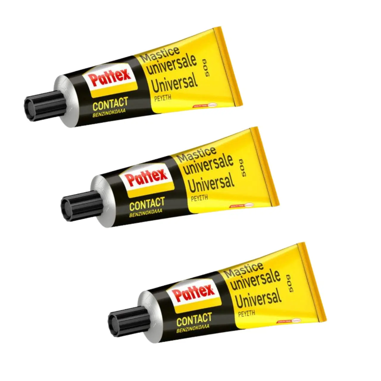 RO100750851 PATEX COLA DE CONTACTO TUBO 50 GR BLISTER Pattex Pegamento de Contacto 50g – Adhesivo Universal Transparente para Madera, Cuero, Goma y Plástico – Alta Resistencia y Secado Rápido – Pack de 3 - Imagen 1