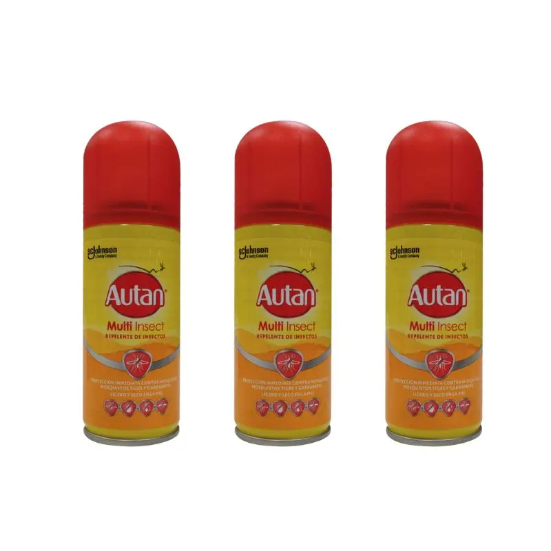 Autan Repelente Antimosquitos y Otros Insectos, Pack Ahorro 3x100ml para Protección Duradera en Familia