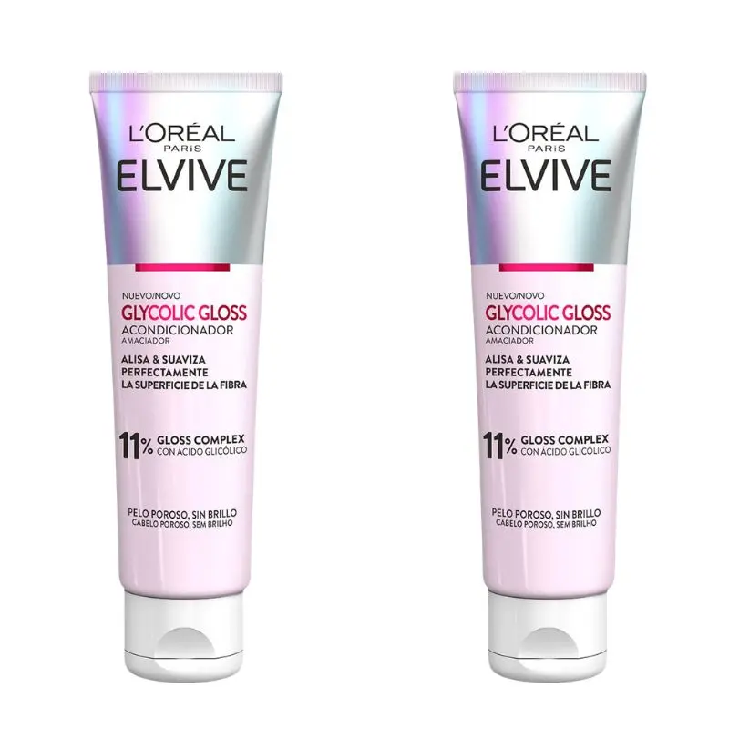 Elvive Glycolic Gloss Acondicionador 150 ml Alisa y Suaviza – Pack de 2 x 150 ML
