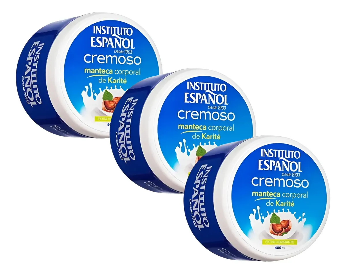 Instituto Español Cremoso manteca corporal de Karité tarro | Pack de 3 x 400 ml